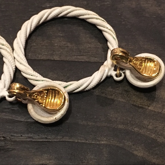 Vintage Monet and Cora Clip Earrings - Picture 6 of 8